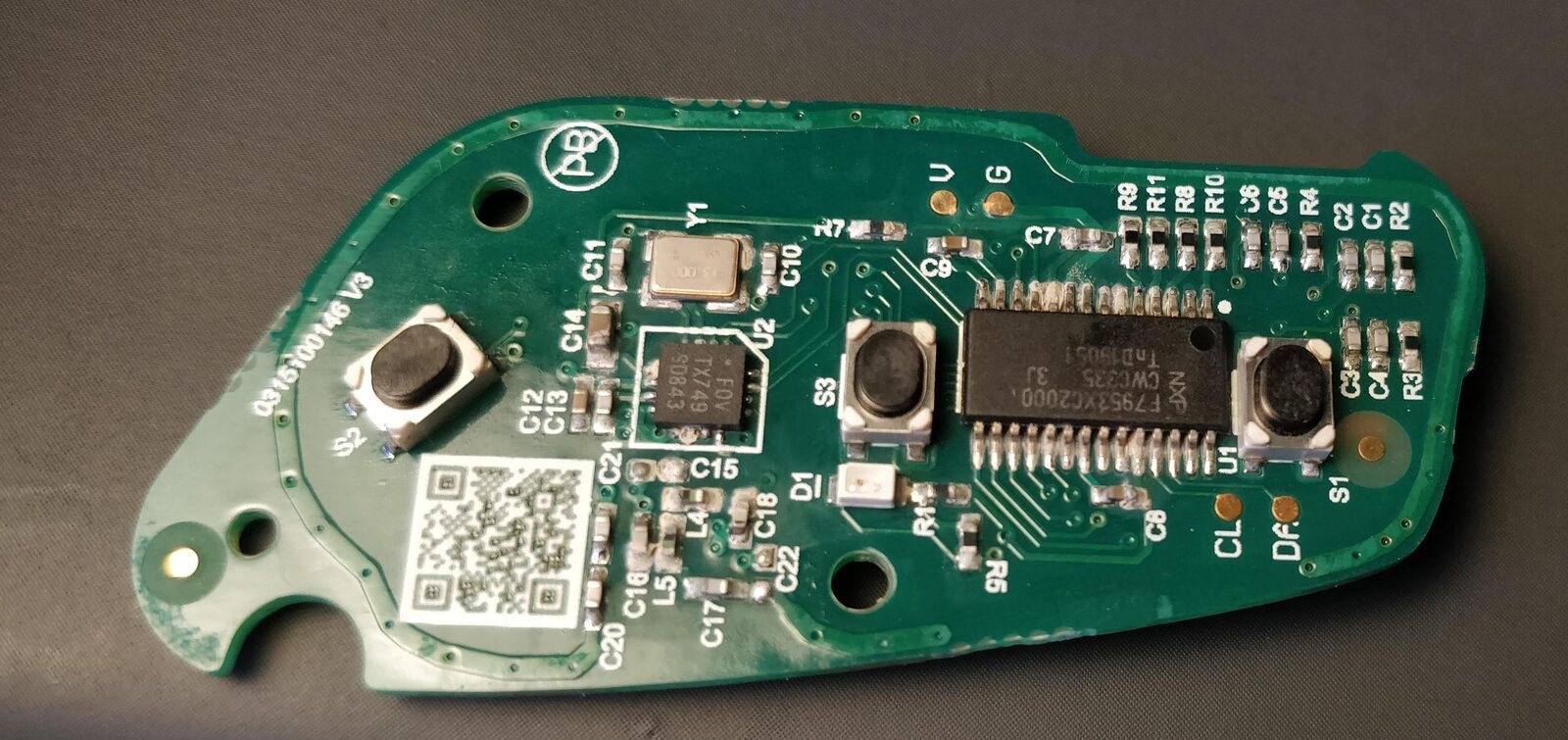 Opened car key after going through the washing machine